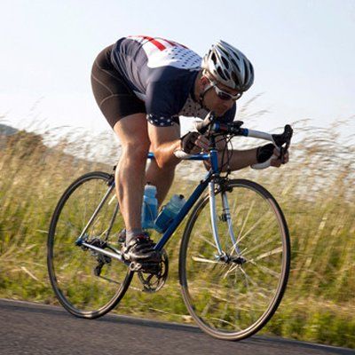 a man cycling
