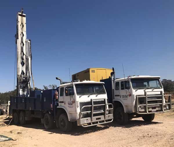 two large trucks