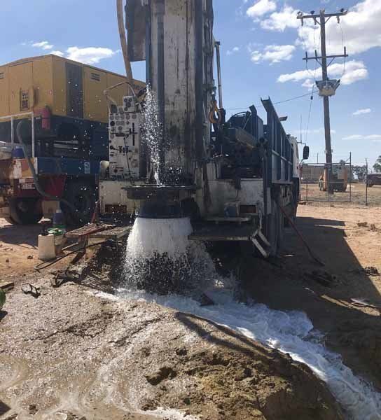 yellow drilling rig
