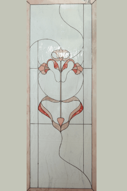 vetrata decorata a tema floreale