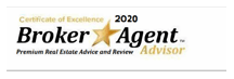 The logo for the broker agent advisor is a certificate of excellence.