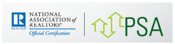 A logo for the national association of realtors and psa