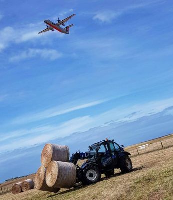 A tractor at work