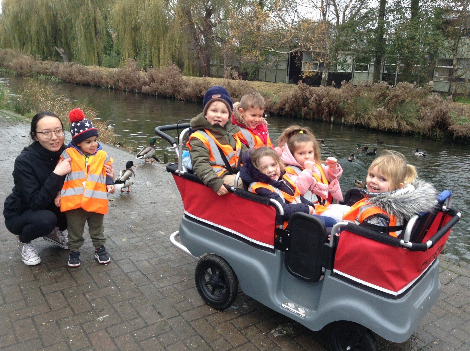 Visiting the ducks on a walk around Sleaford