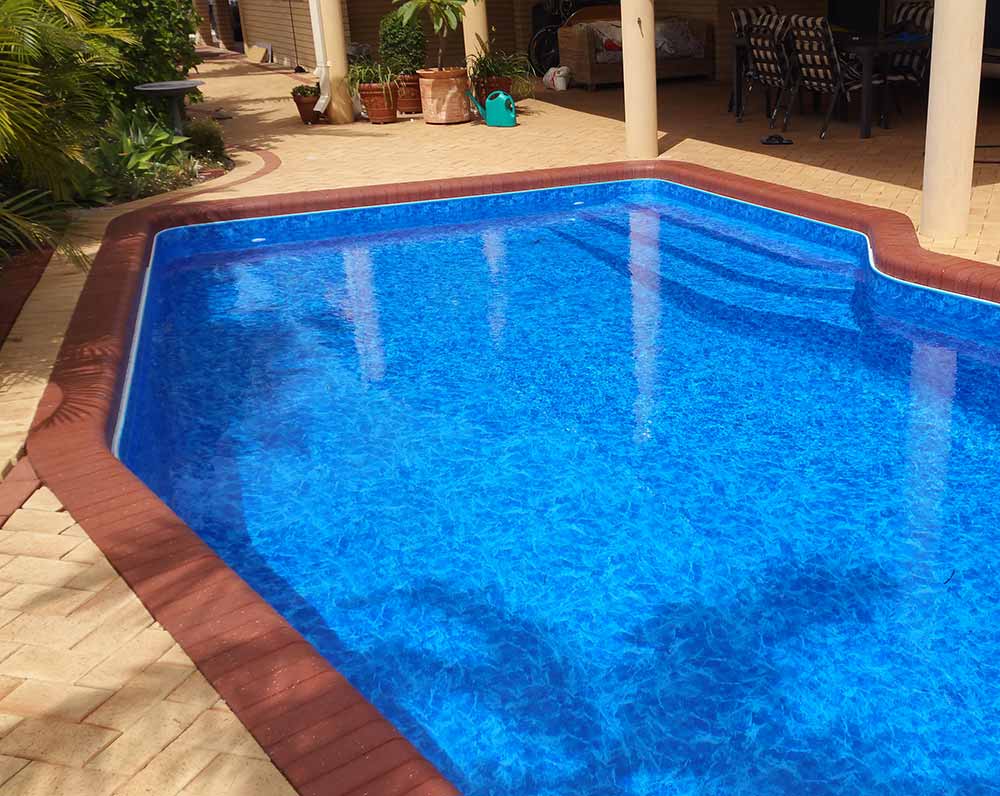 large blue swimming pool