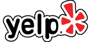 A yelp logo with a red star in the middle