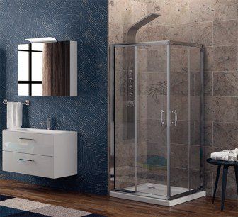 Bagno in legno e vetro