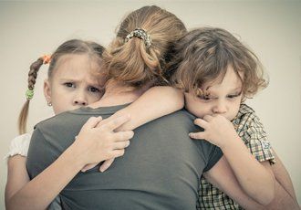 Mom with her kids