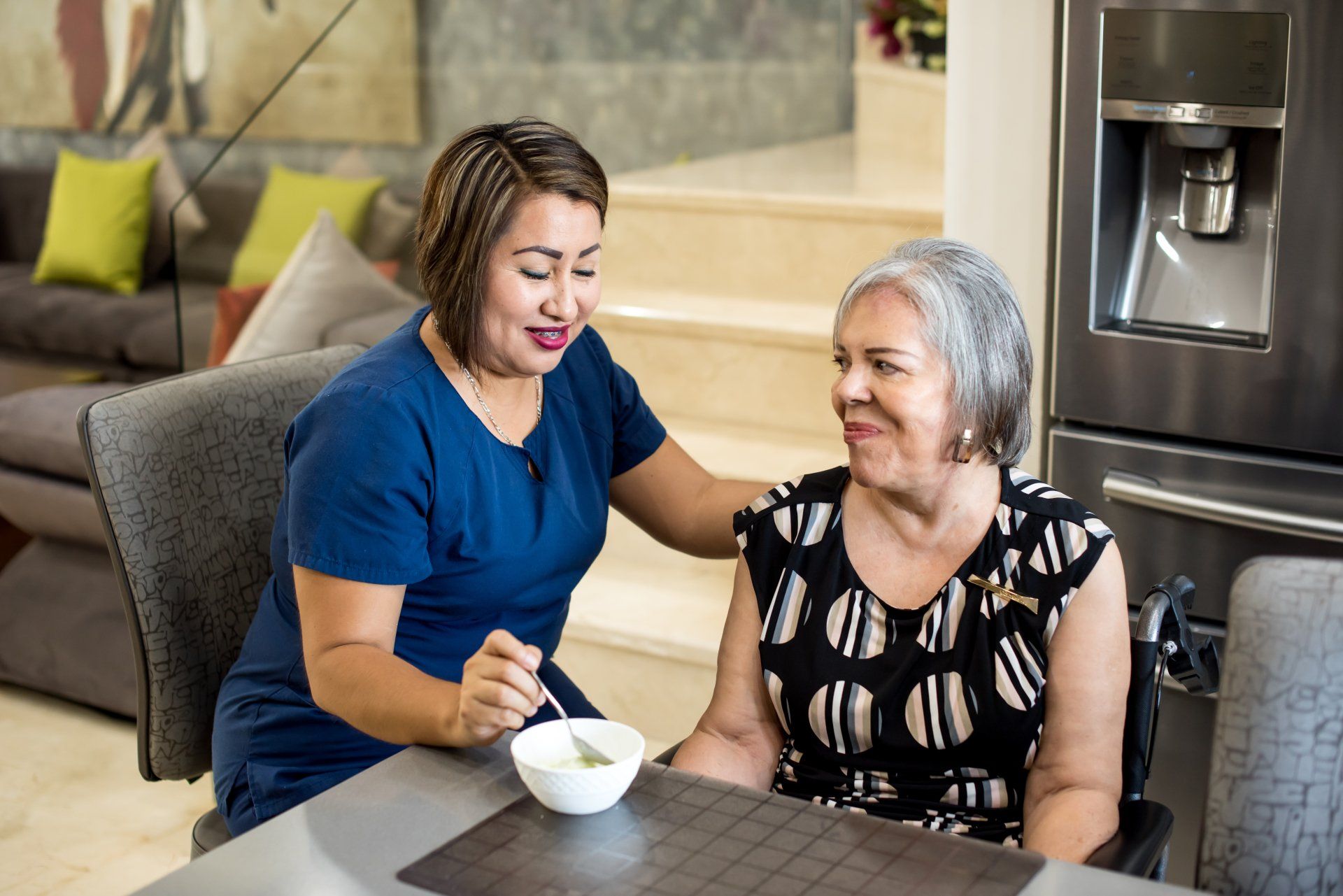 We prepare meals and help our clients eat
