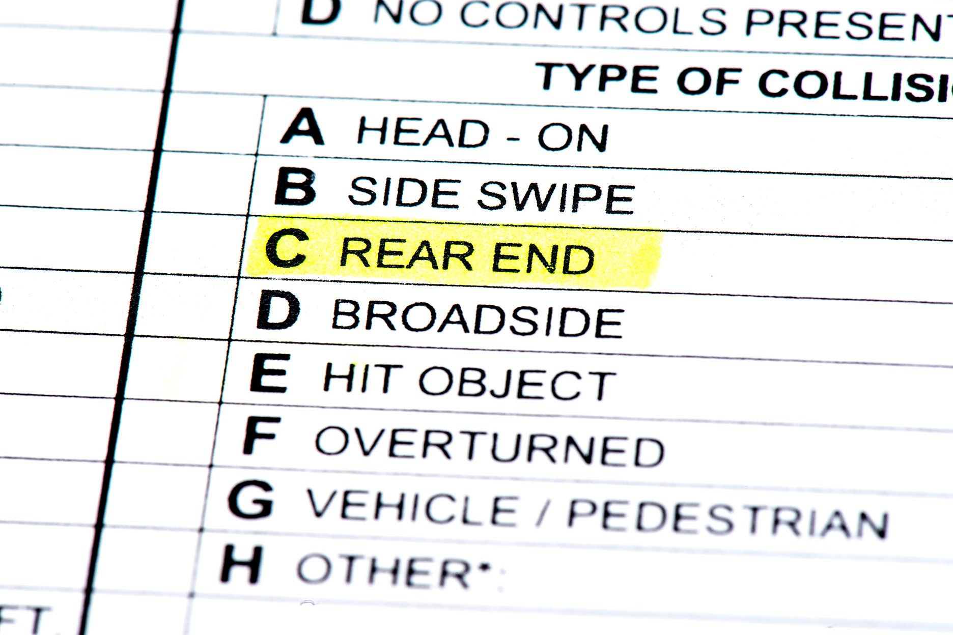 Close-up of a form,