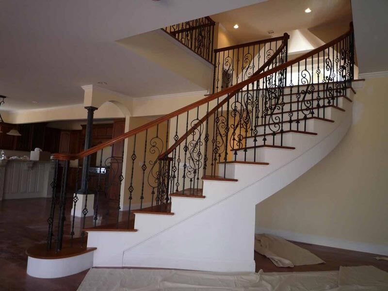 Braz. Cherry w/Iron - Wood Stairs in Ludlow, MA