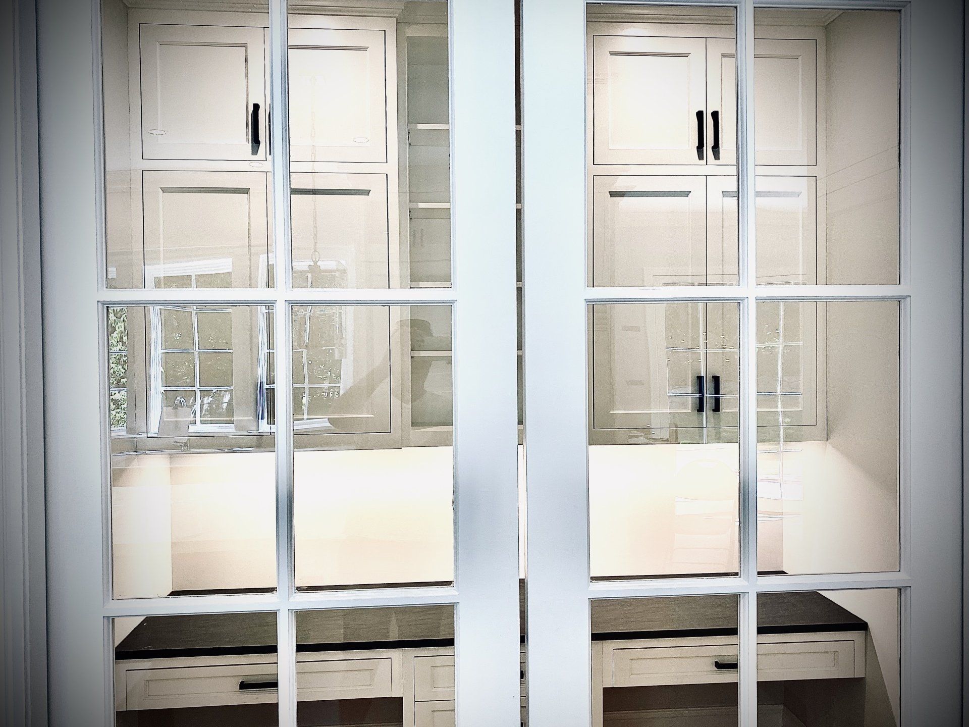 Custom Cabinets Through Window