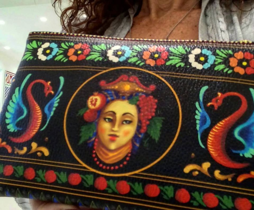 borsa dipinta a mano