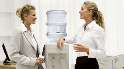 Water cooler at a workplace