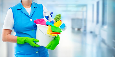 Getting ready to clean office.