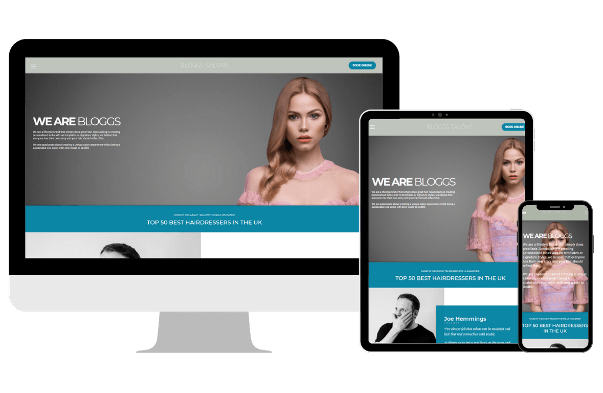 Bloggs Salon Pay Monthly Website Designed