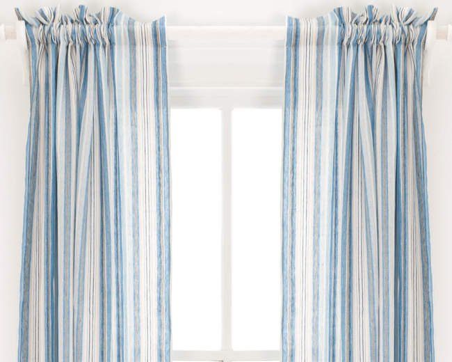 Blue Stripe Window Panel, Bedding Store in New York, NY