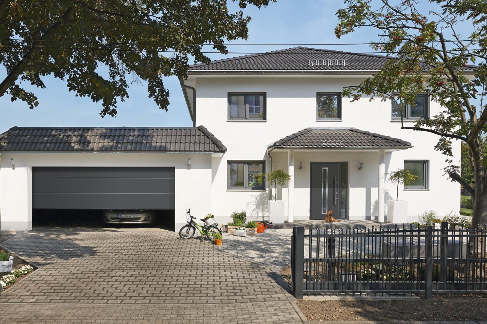 black sectional garage door