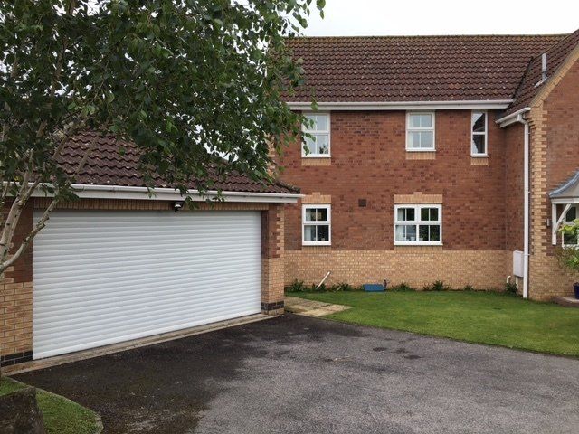 white double roller garage door