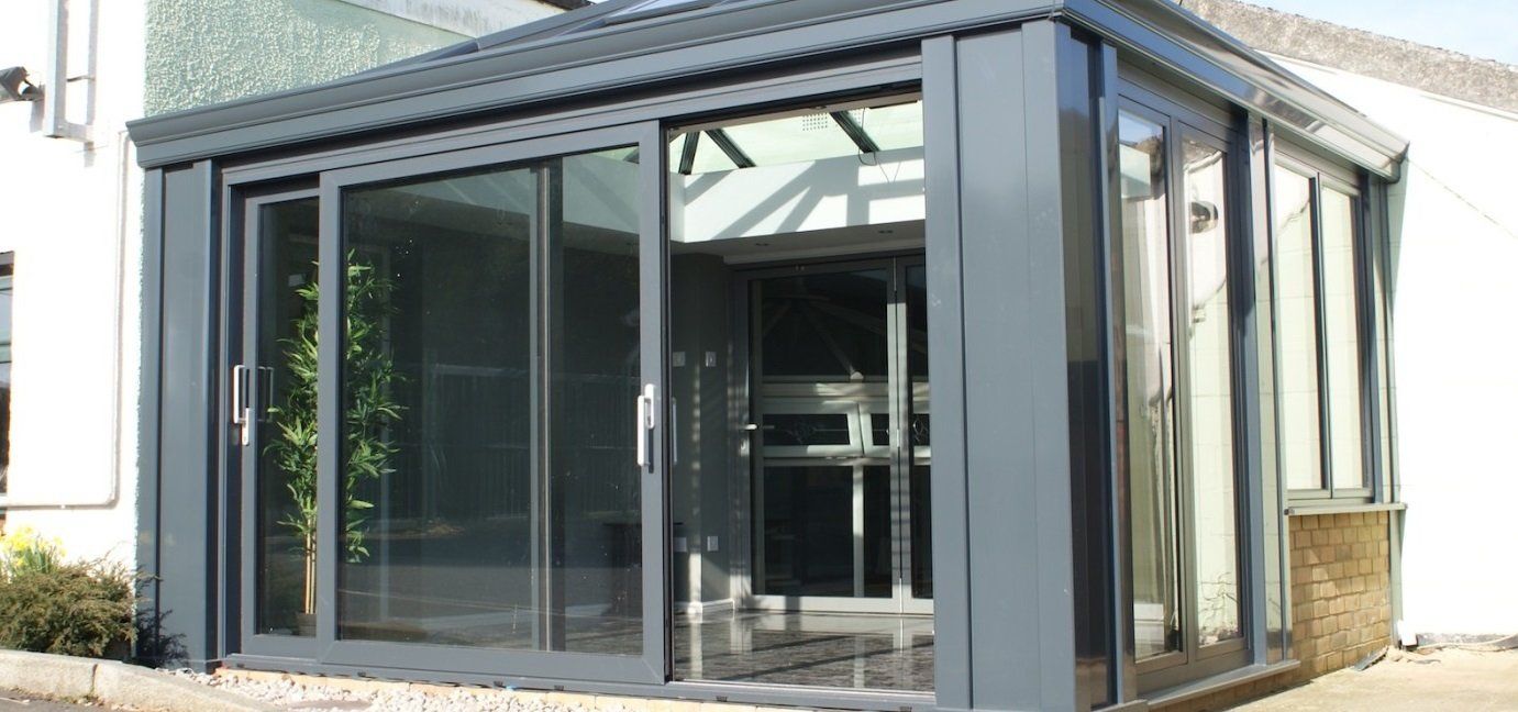grey sliding doors