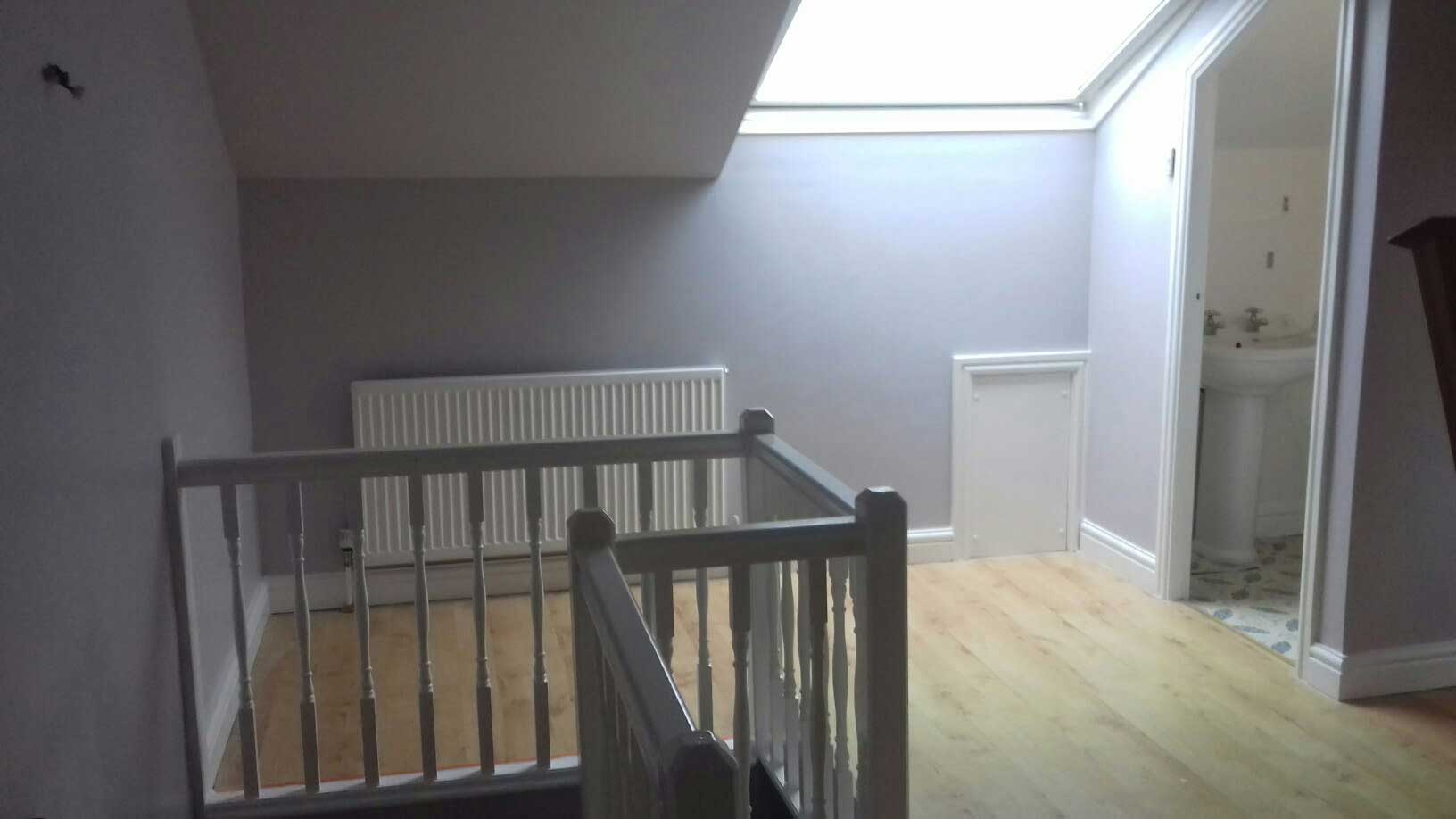 landing with wooden floor