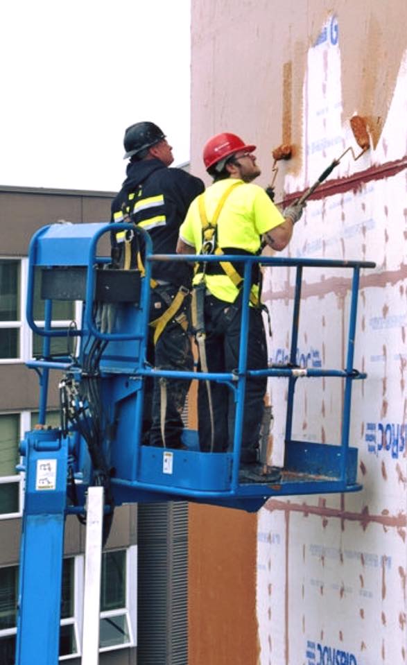 Commercial — Stucco Painting in Progress in Brick, NJ