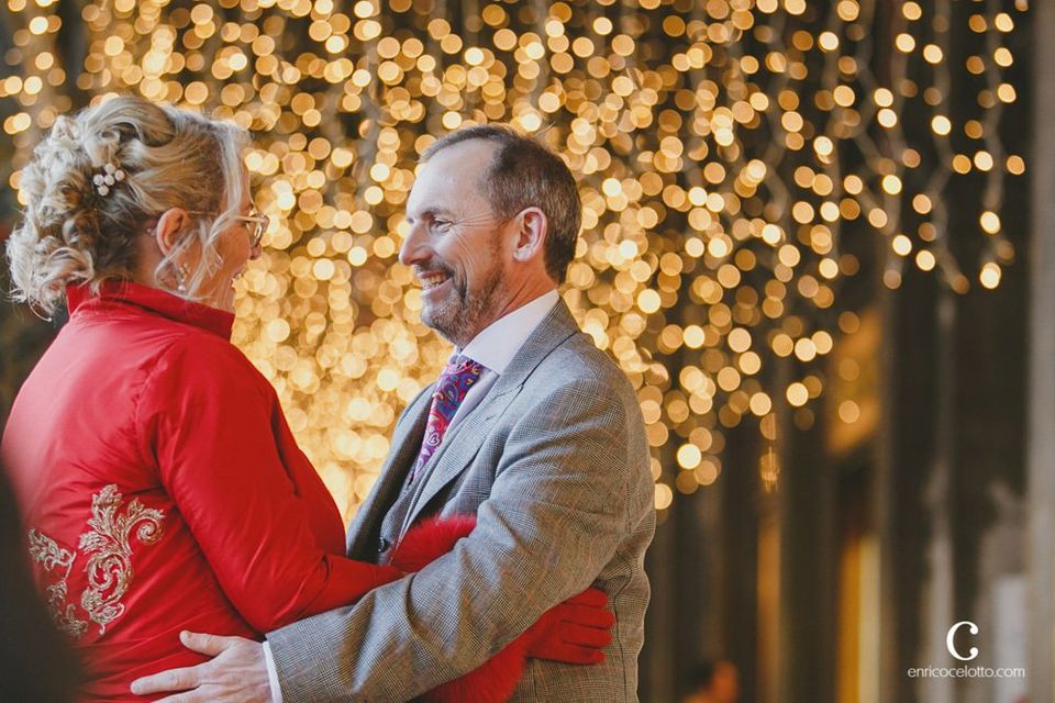Red Gold wedding Dress Mature Bride