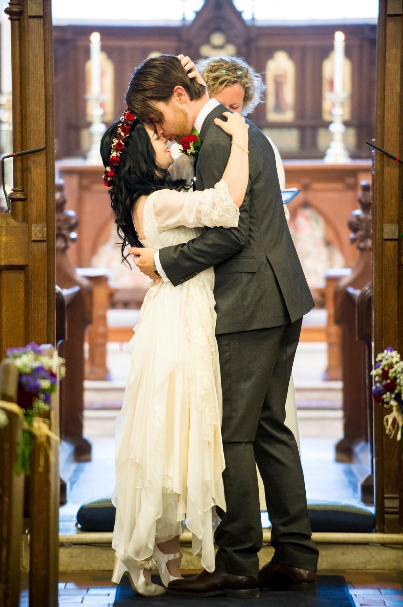 Ivory bohemian alternative wedding dress