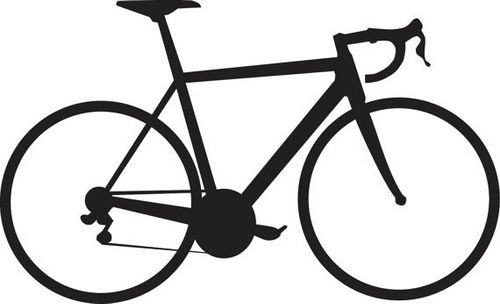 Silhouet van een racefiets met racestuur, zwart.