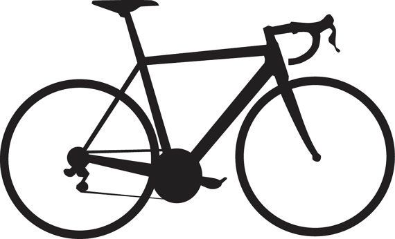 Silhouet van een racefiets met racestuur, zwart.