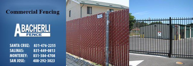 Commercial fencing advertisement with examples of fences.