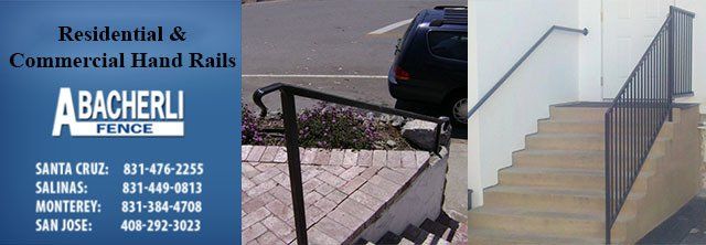 Advertisement for Bacherli Fence, featuring residential and commercial handrails.
