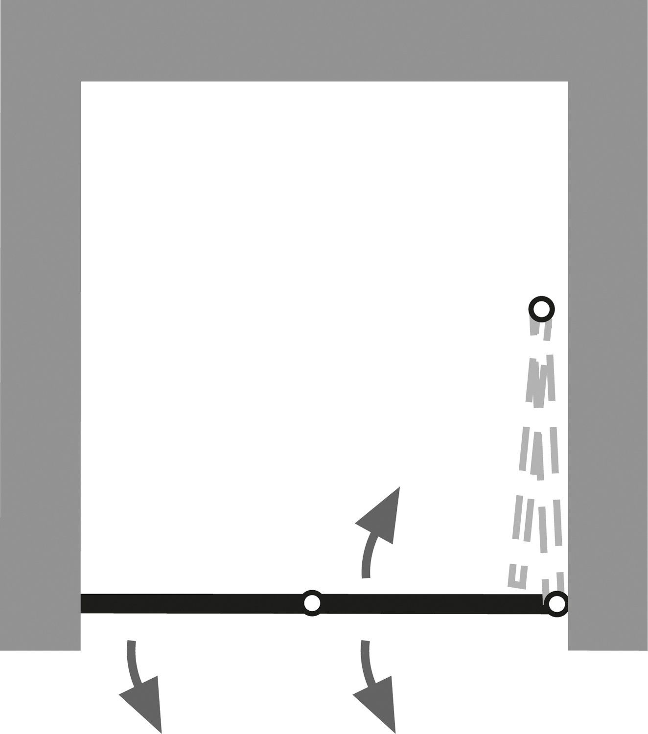 Öffnungsmechanismus der Drehfalttür