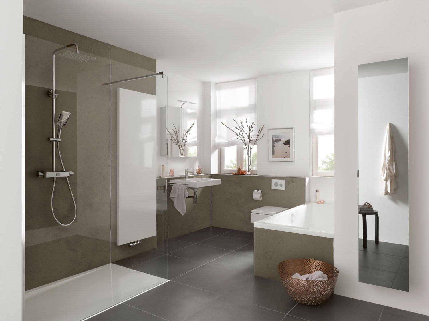 Badezimmer in Metalloptik