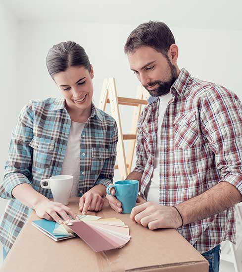 couple moving into their new house and doing a home makeover