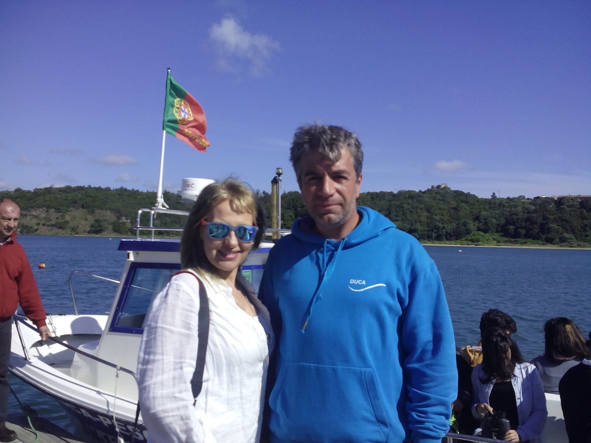 Rui from Duca with journalist Teresa Conceição (SIC TV) during a boat tour experience - Over 20 years of expertise