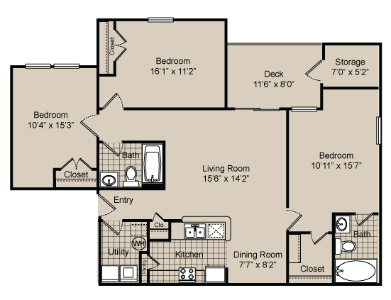 three bedroom