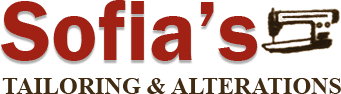 A logo for sofia 's tailoring and alterations