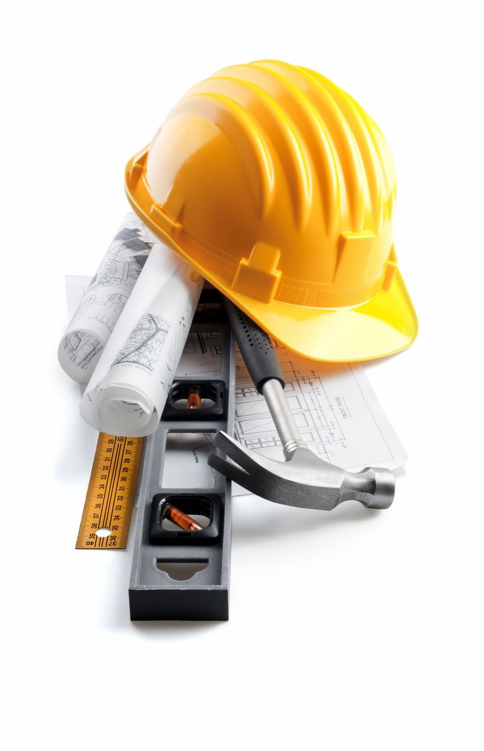 Concrete — Isolated Hard Hat with Tools and Blueprint in Richmond, VA Concrete — Isolated Hard Hat with Tools and Blueprint in Richmond, VA