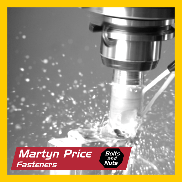 An ad for martyn price fasteners shows a machine cutting a hole in a piece of metal