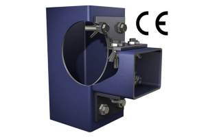 A 3d rendering of a blue box with a ce logo on it.