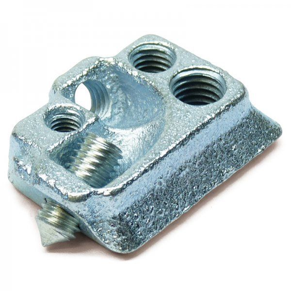 A piece of metal with three holes in it