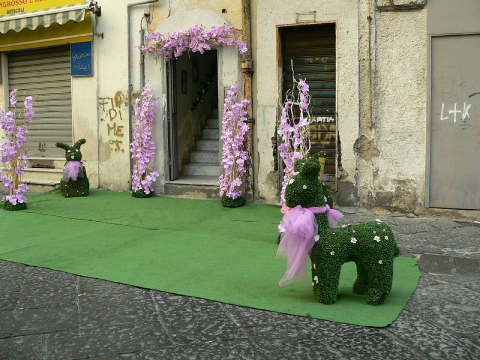 allestimento ingresso abitazione per matrimonio