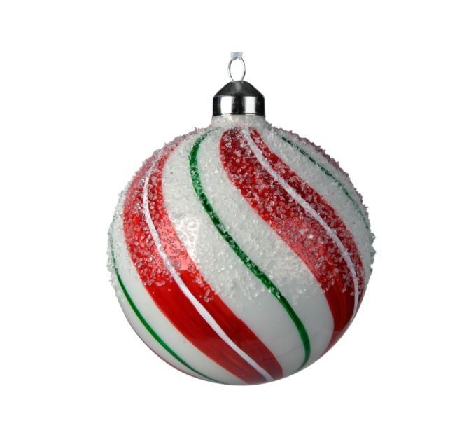 Sfera di vetro con pendaglio per addobbi natalizi