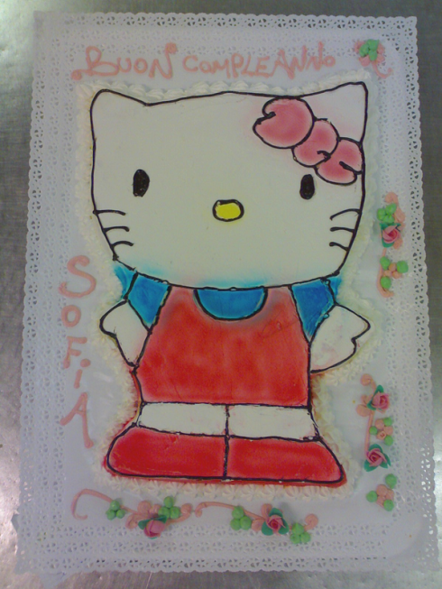 torta decorata con Hello Kitty