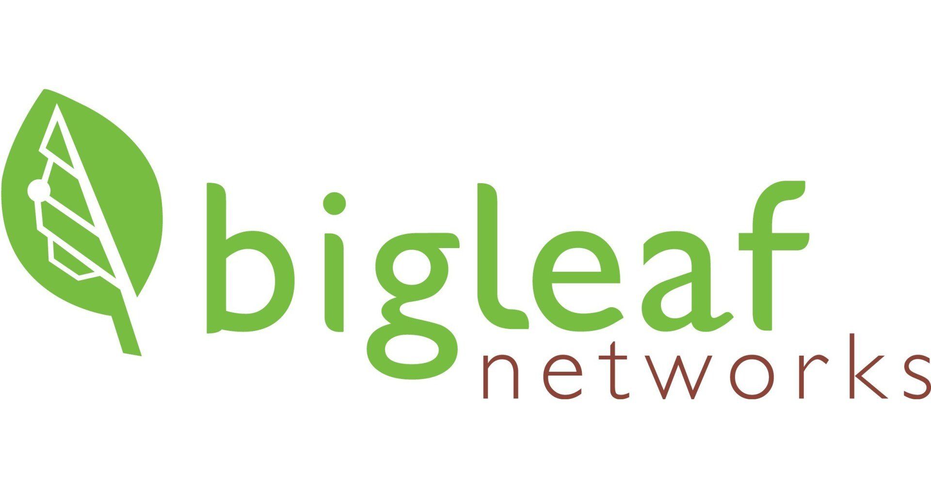 Bigleaf Networks logo with green leaf icon and lowercase green and brown text