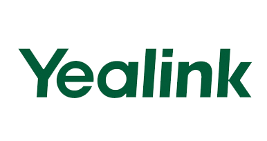 Green Yealink logo on a white background