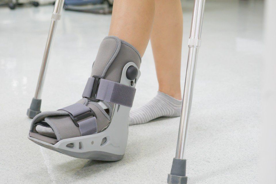 Un piede tutorizzato dopo un intervento chirurgico