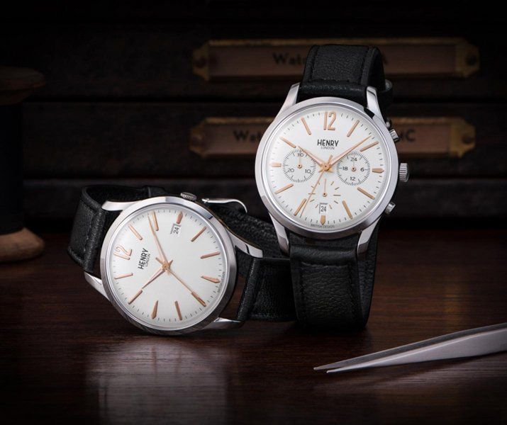 orologi con cinturino in pelle Henry London