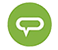 Green circle with a white speech bubble icon.